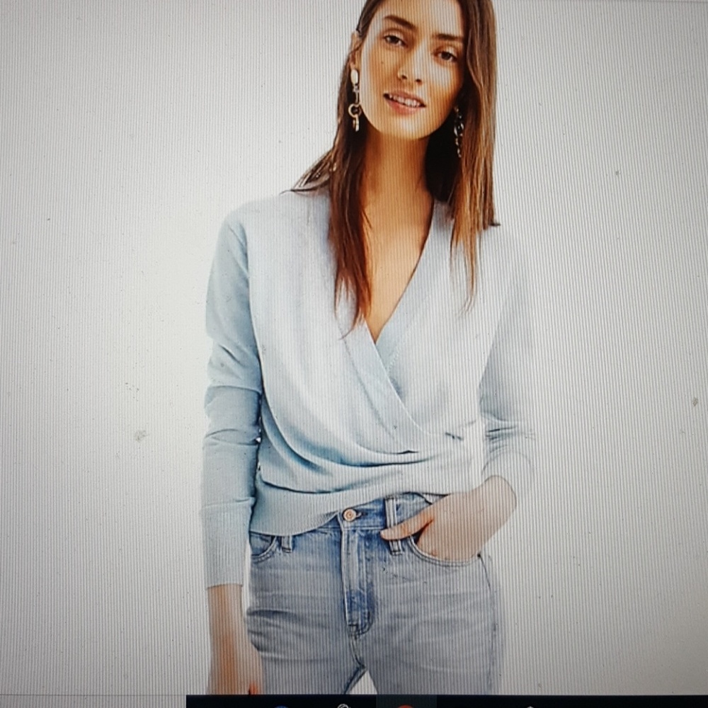 New jcrew lurex wrap sweater